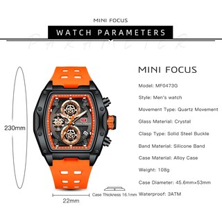Foto 4 | Reloj Mini Focus Unique Tonneau Chronograph Impermeable Para Hombre - Venta Internacional.