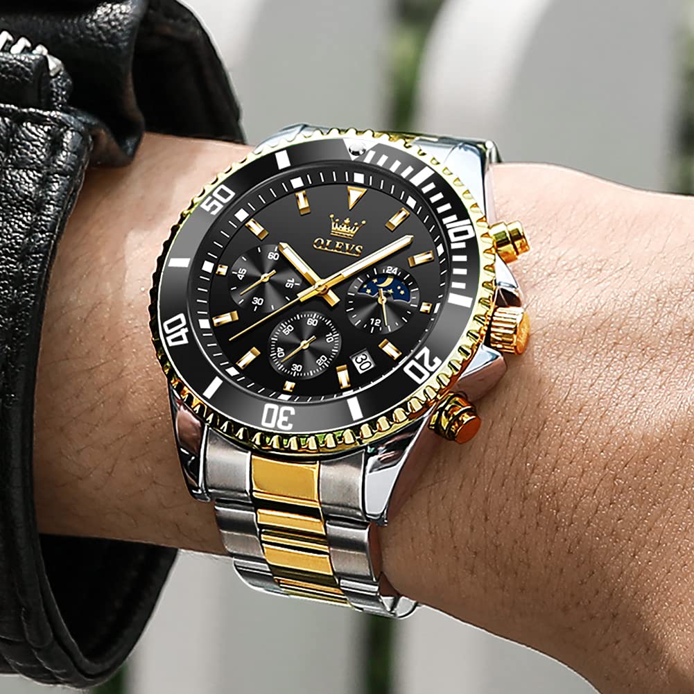 Foto 3 pulgar | Reloj Olevs Para Hombre, Redondo, De Cuarzo, Resistente Al Agua, 30 M - Venta Internacional.