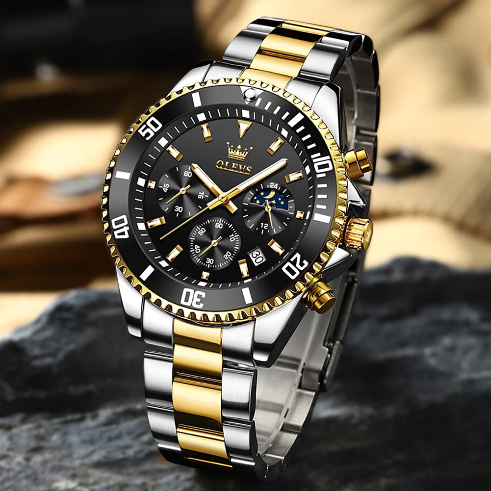 Foto 6 pulgar | Reloj Olevs Para Hombre, Redondo, De Cuarzo, Resistente Al Agua, 30 M - Venta Internacional.