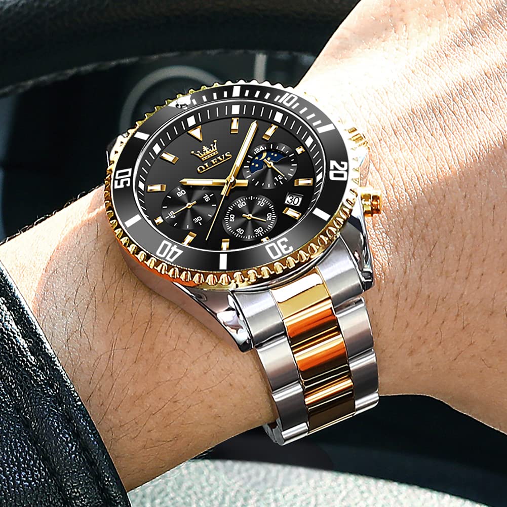 Foto 8 pulgar | Reloj Olevs Para Hombre, Redondo, De Cuarzo, Resistente Al Agua, 30 M - Venta Internacional.