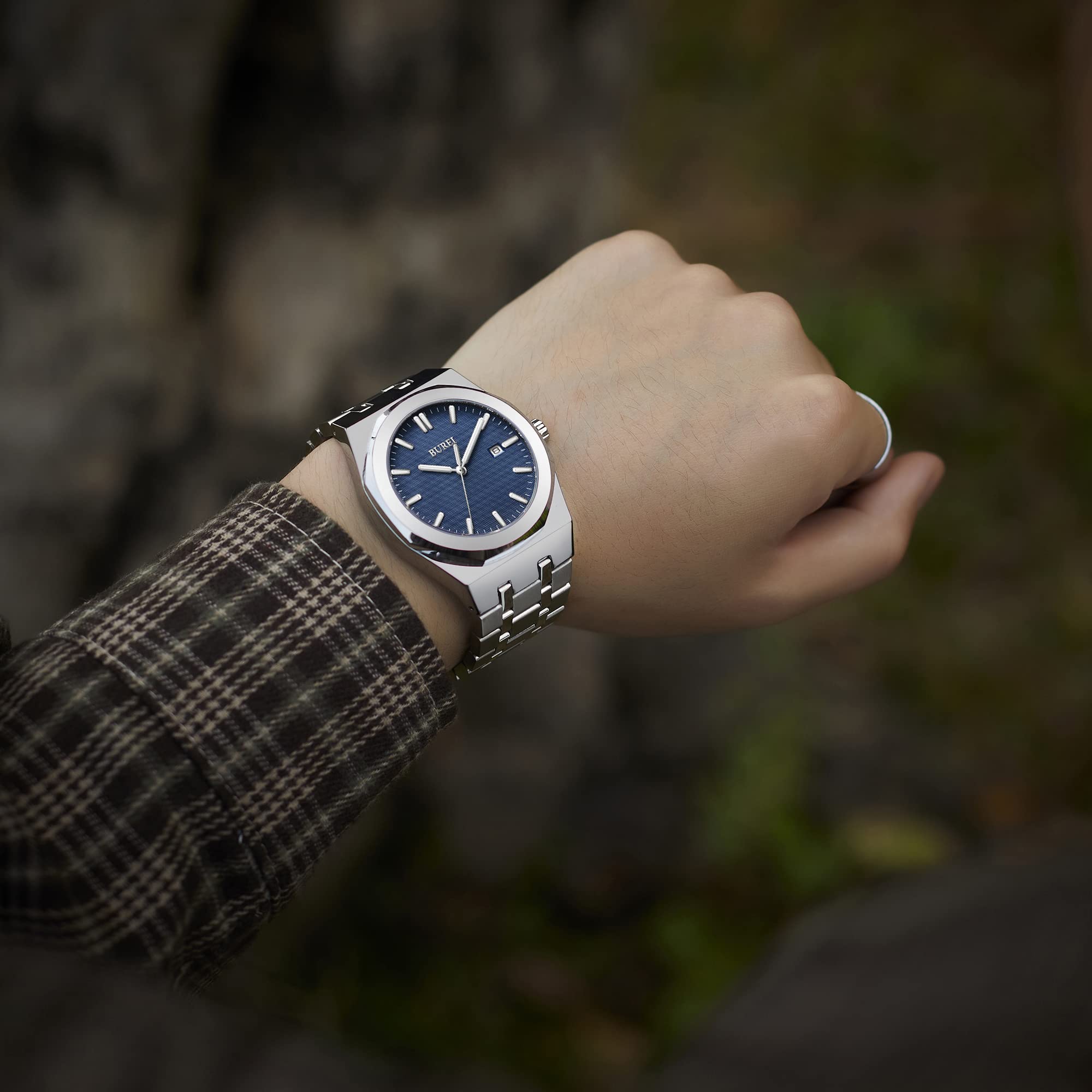 Foto 7 pulgar | Reloj Burei De Acero Inoxidable Analógico De Cuarzo Impermeable Para Hombre - Venta Internacional.