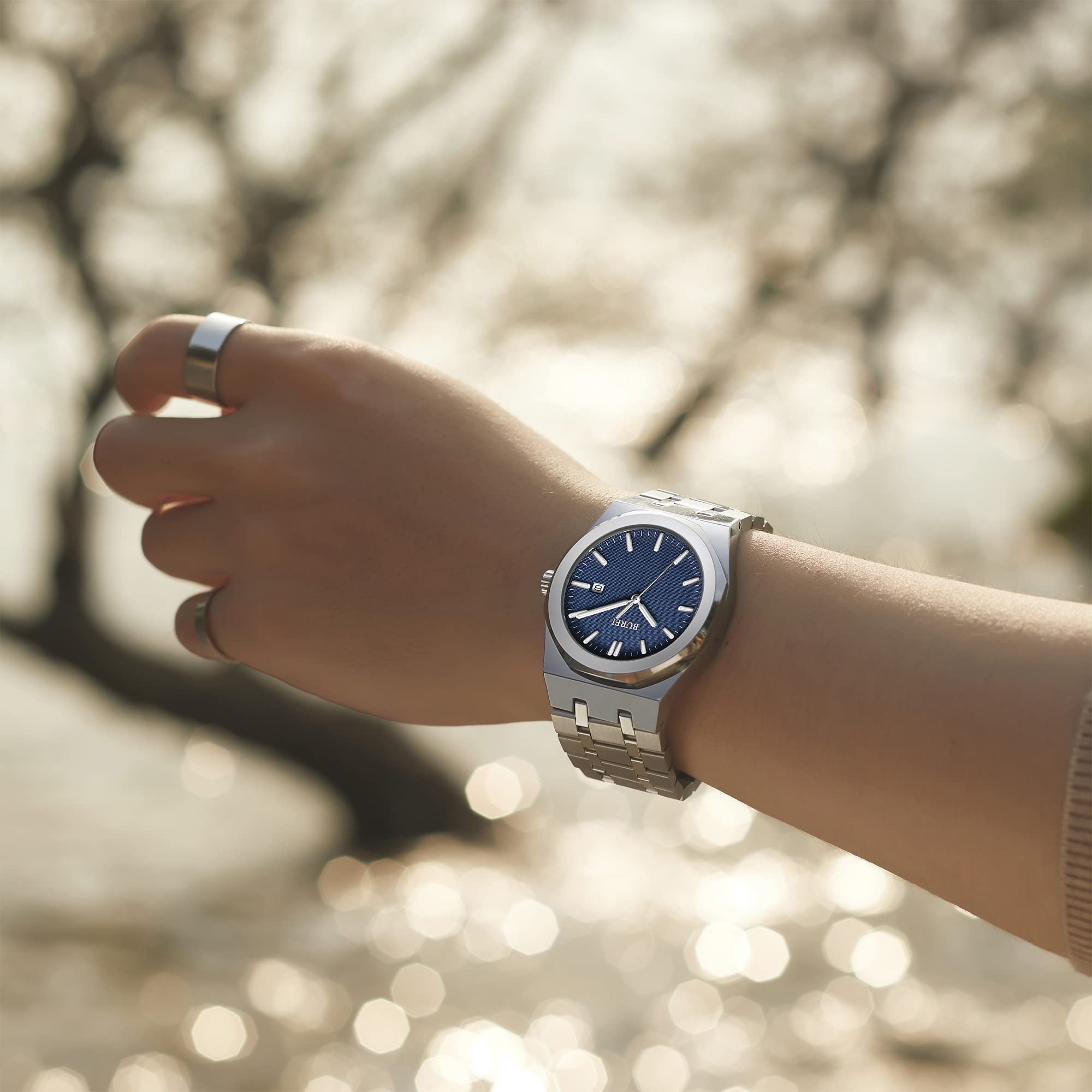Foto 7 | Reloj Burei De Acero Inoxidable Analógico De Cuarzo Impermeable Para Hombre - Venta Internacional.