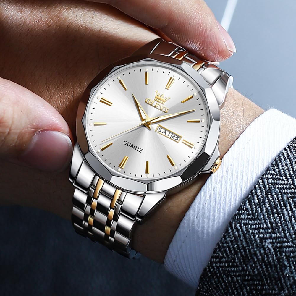 Foto 3 pulgar | Reloj Olevs Silver Para Hombre Vestido De Negocios Sencillo Impermeable - Venta Internacional.