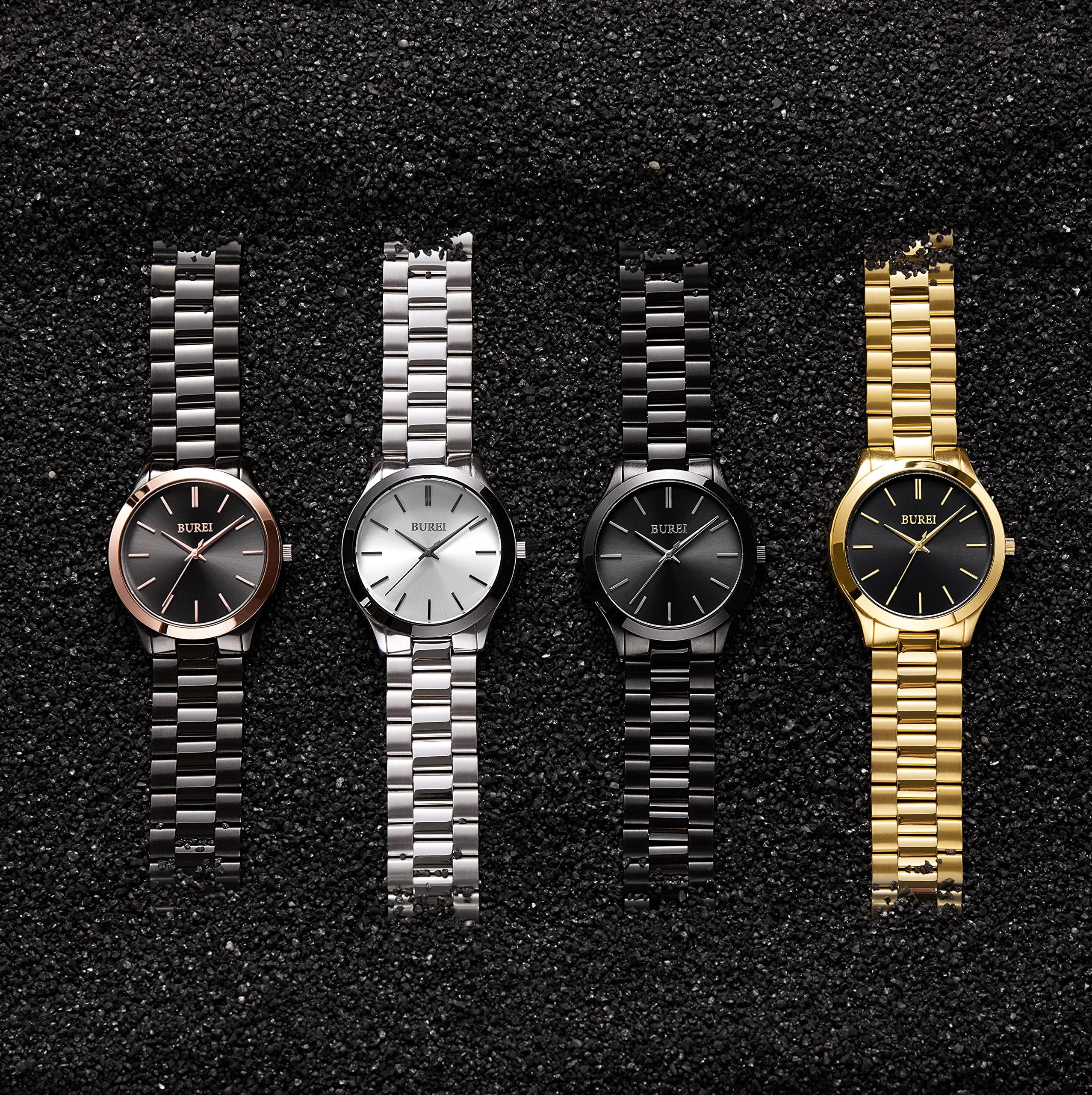 Foto 8 pulgar | Reloj Burei Para Hombre, Acero Inoxidable, Cuarzo, Plateado, Resistente Al Agua - Venta Internacional.