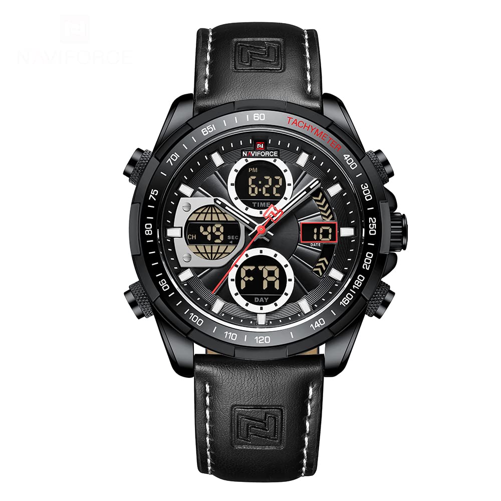 Foto 2 pulgar | Reloj De Cuero Analógico Digital Militar Naviforce Para Hombre - Venta Internacional.
