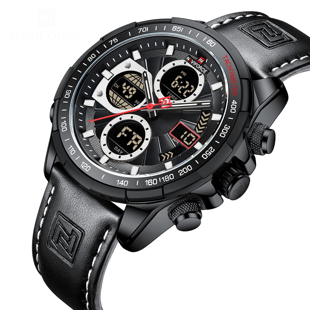 Foto 2 | Reloj De Cuero Analógico Digital Militar Naviforce Para Hombre - Venta Internacional.