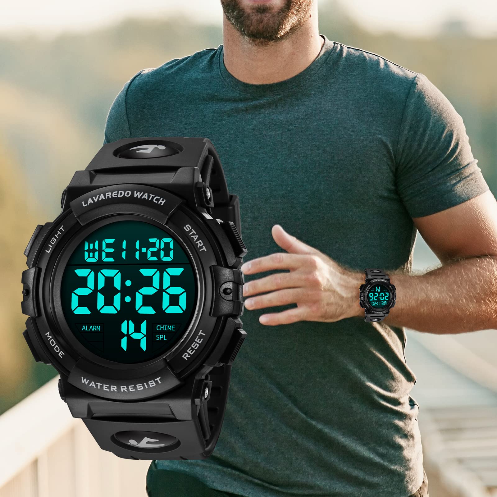Foto 3 | Reloj L Lavaredo Digital Sports, Cronógrafo Impermeable Para Hombre - Venta Internacional.