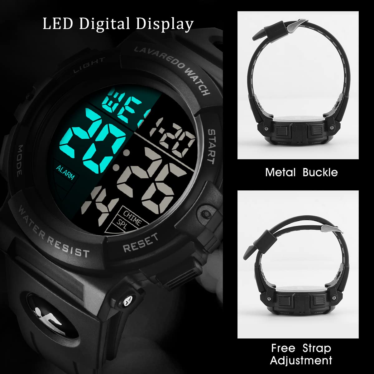 Foto 6 pulgar | Reloj L Lavaredo Digital Sports, Cronógrafo Impermeable Para Hombre - Venta Internacional.