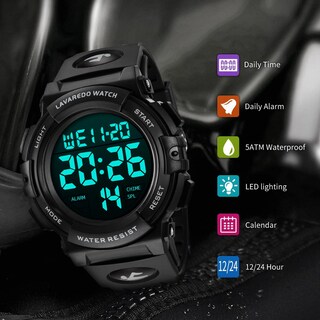 Foto 7 | Reloj L Lavaredo Digital Sports, Cronógrafo Impermeable Para Hombre - Venta Internacional.