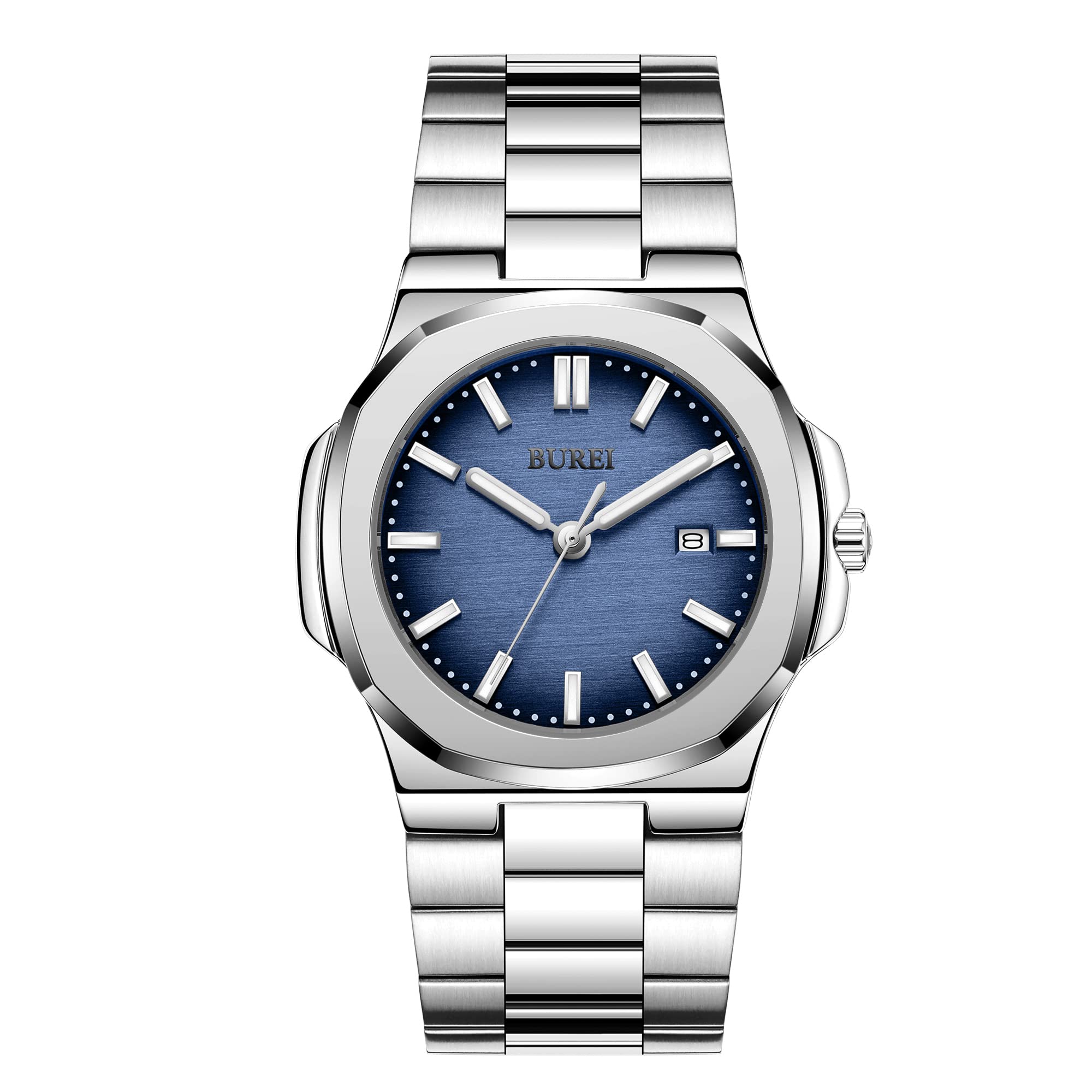 Reloj De Pulsera Burei Fashion Analog Date De Acero Inoxidable Para Hombre - Venta Internacional.