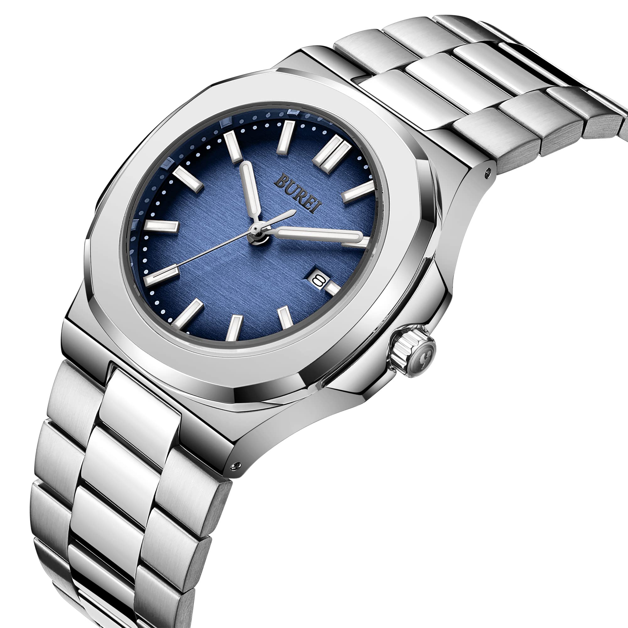 Foto 3 pulgar | Reloj De Pulsera Burei Fashion Analog Date De Acero Inoxidable Para Hombre - Venta Internacional.