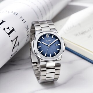 Foto 3 | Reloj De Pulsera Burei Fashion Analog Date De Acero Inoxidable Para Hombre - Venta Internacional.