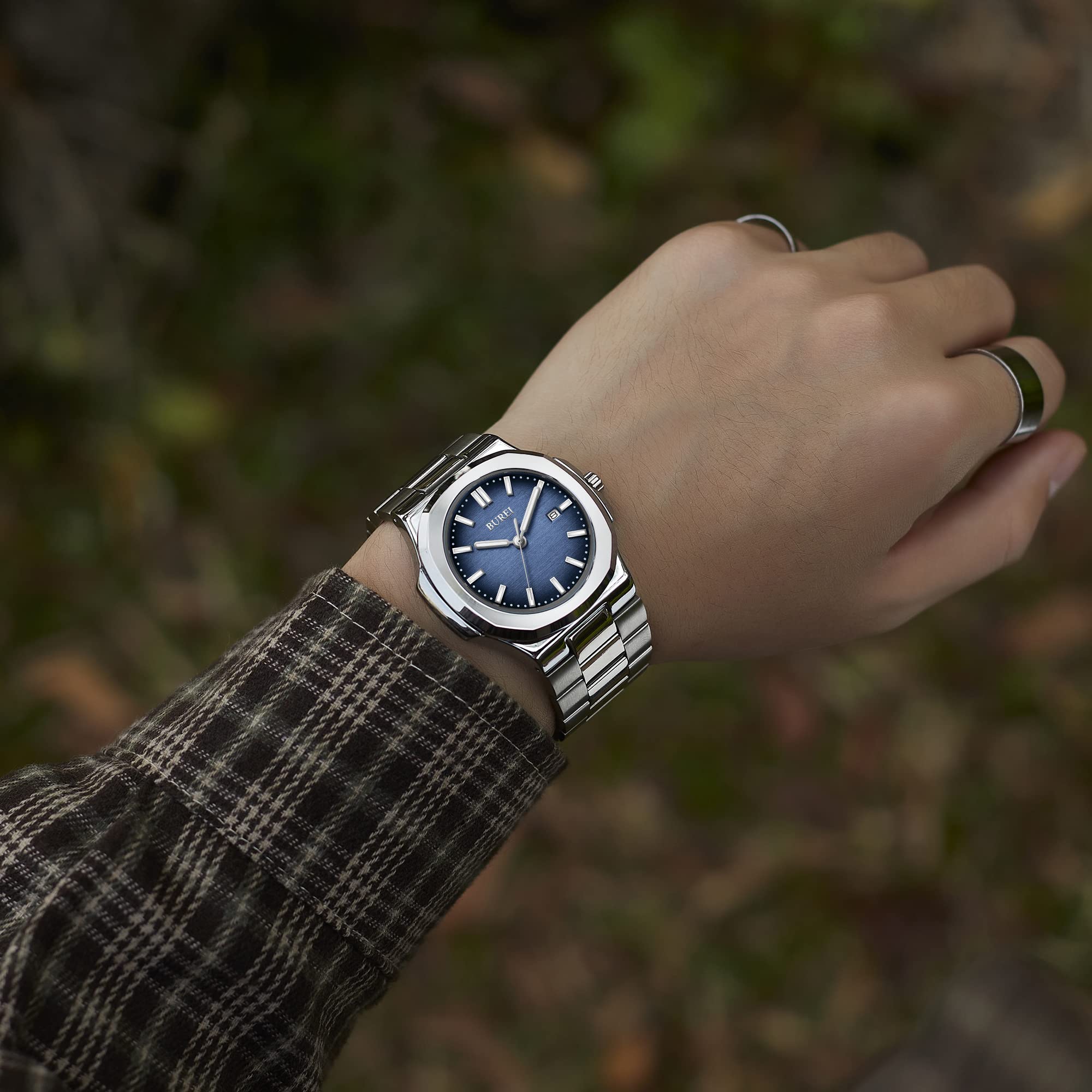 Foto 6 pulgar | Reloj De Pulsera Burei Fashion Analog Date De Acero Inoxidable Para Hombre - Venta Internacional.