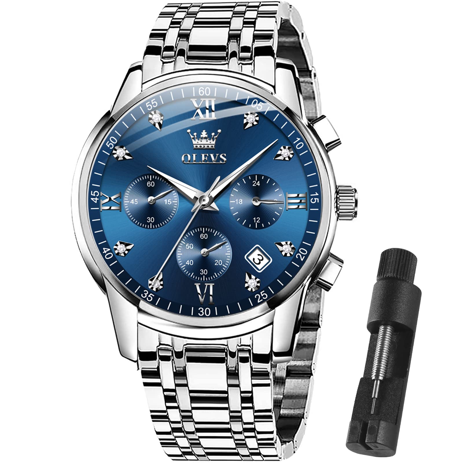 Foto 2 pulgar | Reloj Olevs Luxury Waterproof Para Hombre De Acero Inoxidable - Venta Internacional.