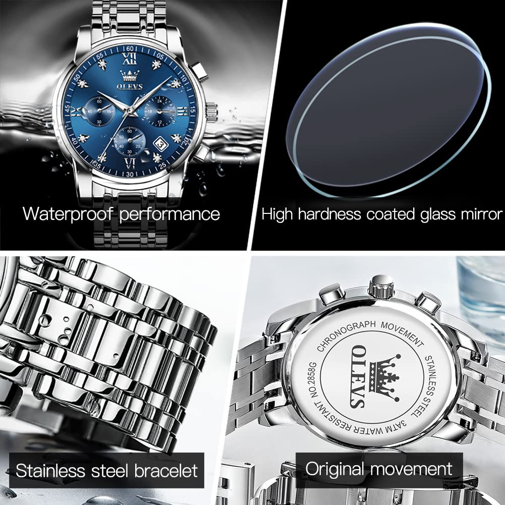 Foto 5 pulgar | Reloj Olevs Luxury Waterproof Para Hombre De Acero Inoxidable - Venta Internacional.