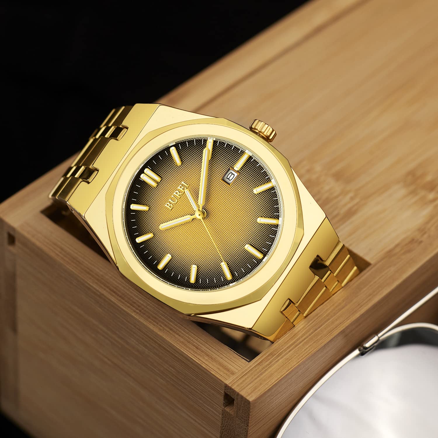 Foto 4 pulgar | Reloj Burei Para Hombre, Analógico, Cuarzo, De Acero Inoxidable, Resistente Al Agua - Venta Internacional.