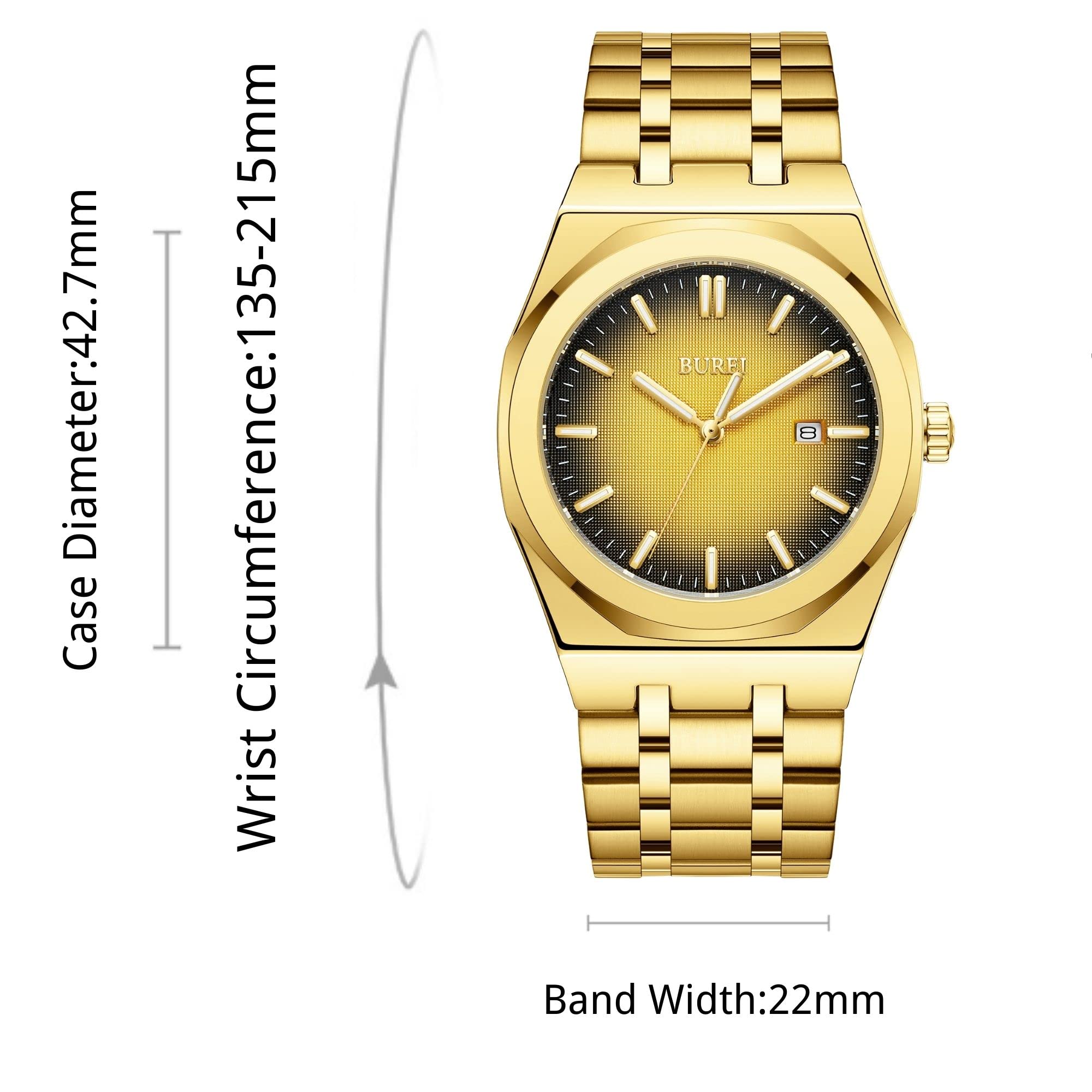 Foto 5 pulgar | Reloj Burei Para Hombre, Analógico, Cuarzo, De Acero Inoxidable, Resistente Al Agua - Venta Internacional.