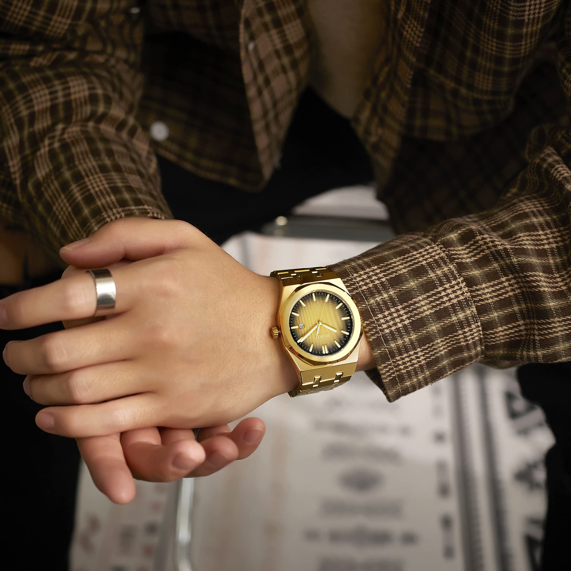 Foto 5 | Reloj Burei Para Hombre, Analógico, Cuarzo, De Acero Inoxidable, Resistente Al Agua - Venta Internacional.