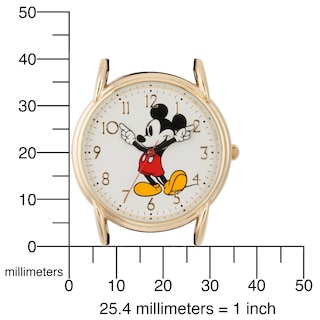 Foto 5 | Reloj Disney Mickey Mouse Clásico Cardiff Para Adultos, Dorado Y Negro - Venta Internacional.