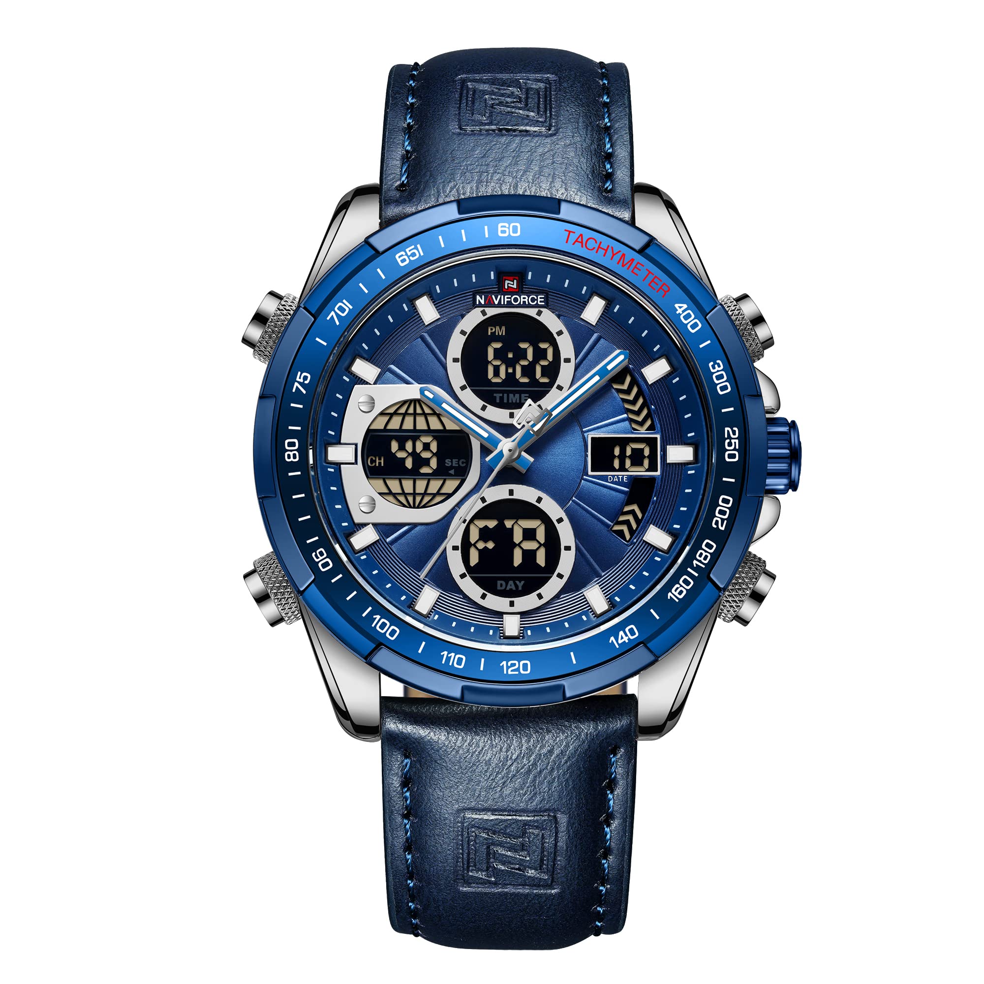 Foto 1 | Reloj De Cuero Analógico Digital Militar Naviforce Para Hombre - Venta Internacional.