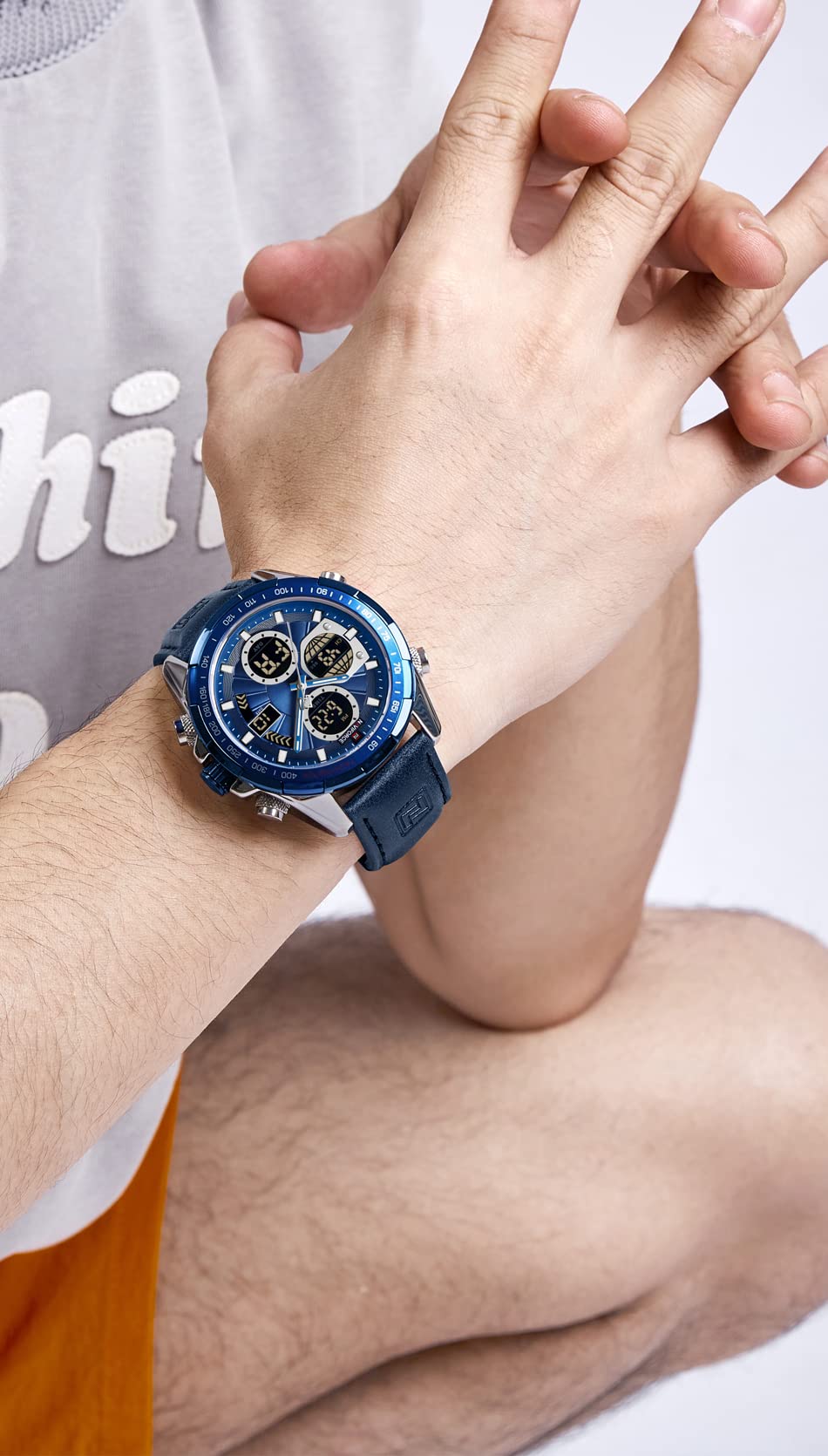 Foto 4 pulgar | Reloj De Cuero Analógico Digital Militar Naviforce Para Hombre - Venta Internacional.
