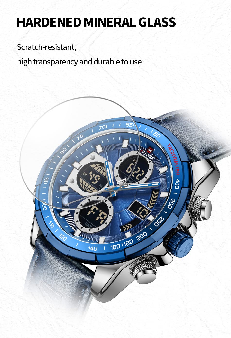 Foto 4 | Reloj De Cuero Analógico Digital Militar Naviforce Para Hombre - Venta Internacional.