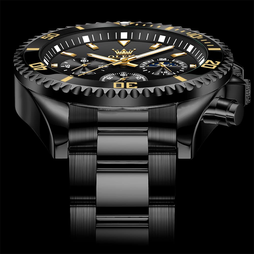 Foto 5 pulgar | Calendario Clásico Multifunción Negro Watch Olevs Para Hombre - Venta Internacional.