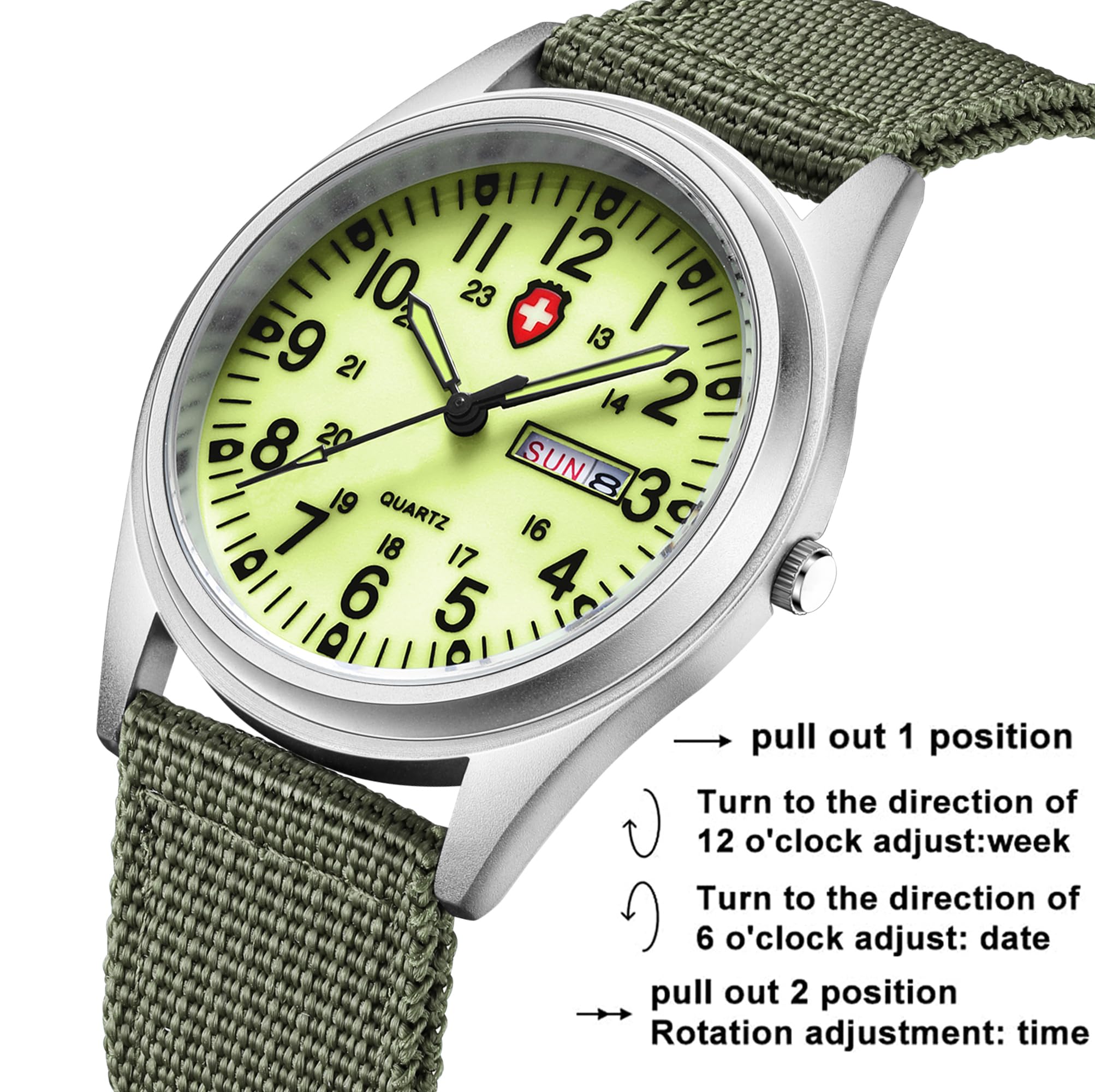 Foto 3 pulgar | Reloj Gosasa Military Sport, Correa De Nailon Impermeable Hasta 30 M - Venta Internacional.