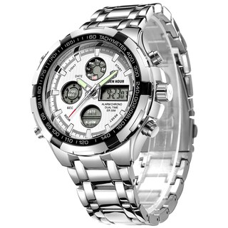 Foto 1 | Reloj Golden Hour De Lujo De Acero Inoxidable Analógico Digital Para Hombre A Prueba De Agua - Venta Internacional.