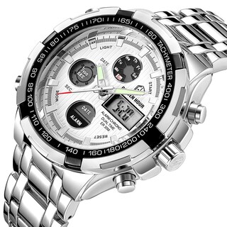 Foto 2 | Reloj Golden Hour De Lujo De Acero Inoxidable Analógico Digital Para Hombre A Prueba De Agua - Venta Internacional.