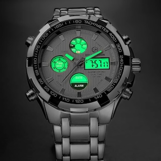 Foto 5 | Reloj Golden Hour De Lujo De Acero Inoxidable Analógico Digital Para Hombre A Prueba De Agua - Venta Internacional.