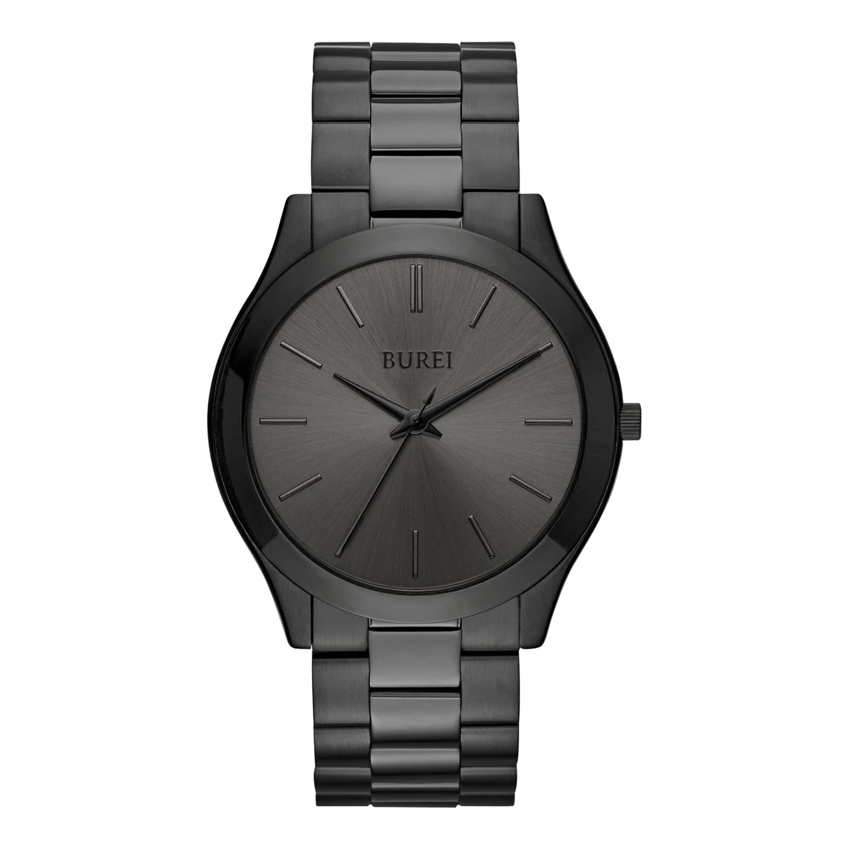 Reloj Burei Para Hombre, Acero Inoxidable, Cuarzo, Negro, Resistente Al Agua - Venta Internacional.