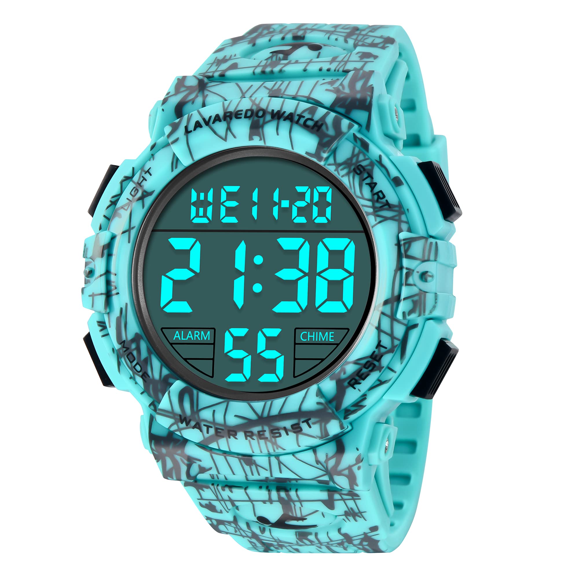 Reloj L Lavaredo Digital Para Hombre Resistente Al Agua Con Cronógrafo - Venta Internacional.
