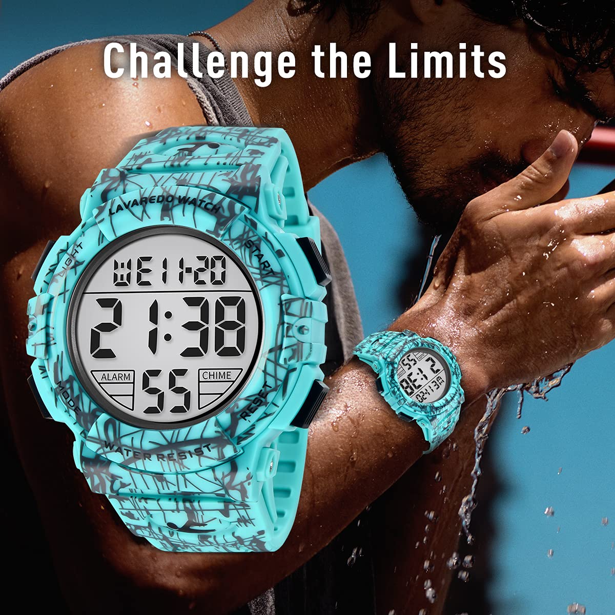 Foto 4 pulgar | Reloj L Lavaredo Digital Para Hombre Resistente Al Agua Con Cronógrafo - Venta Internacional.