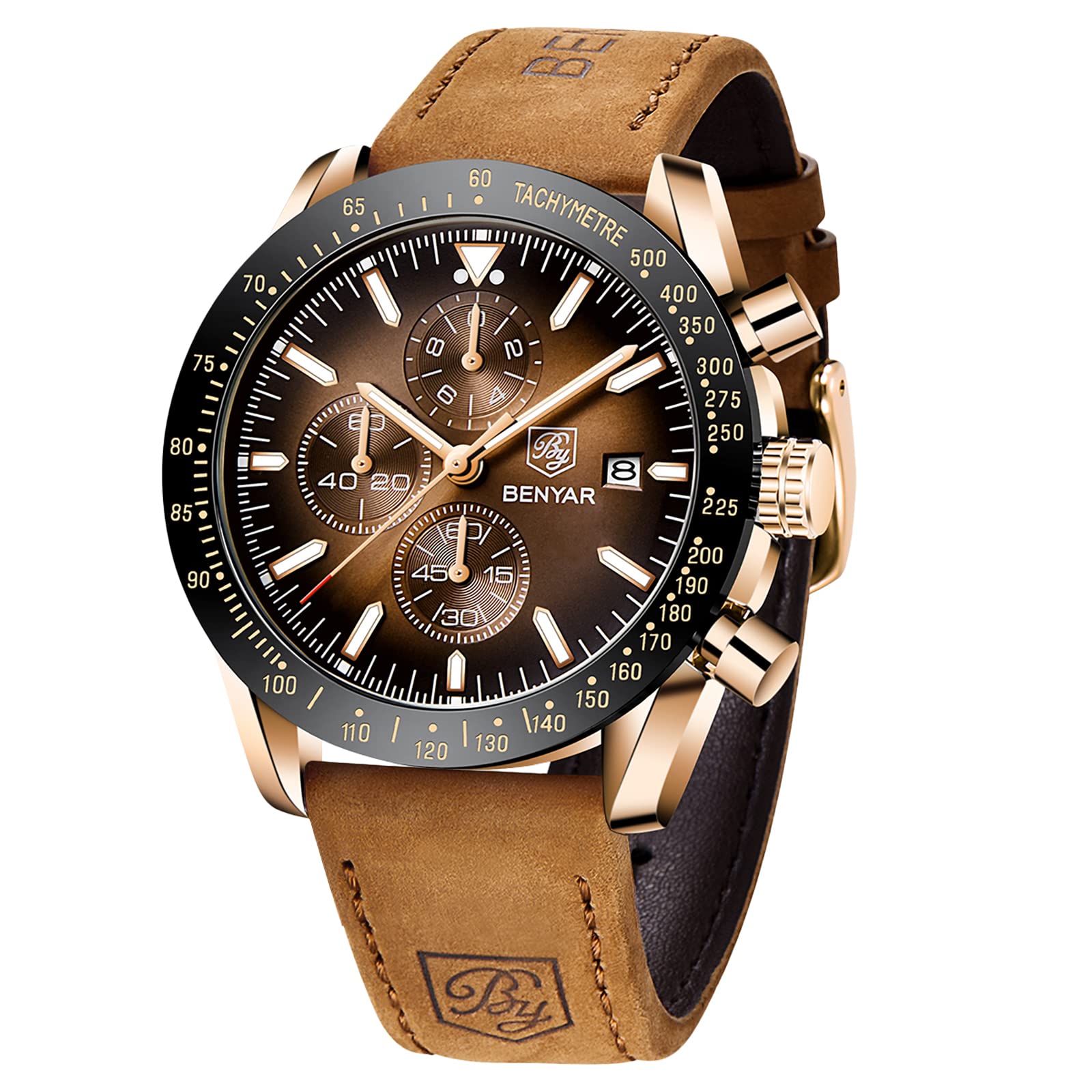 Reloj By Benyar Chronograph Analógico De Cuarzo Resistente Al Agua Para Hombre - Venta Internacional.