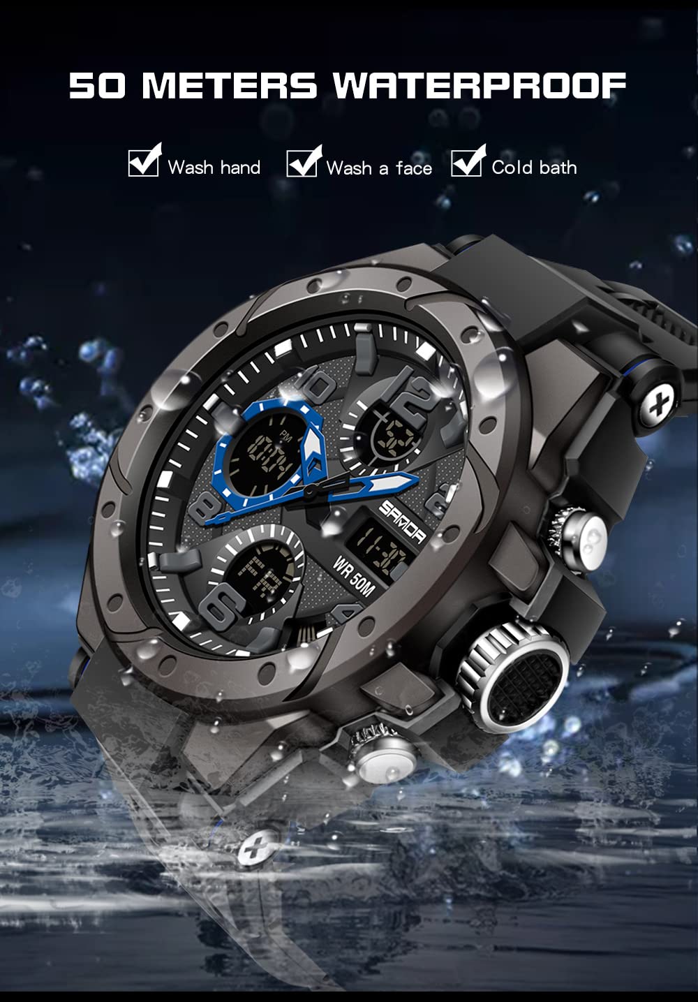 Foto 6 pulgar | Reloj Aimes Military Tactical Led Digital Para Hombre, Color Negro - Venta Internacional.