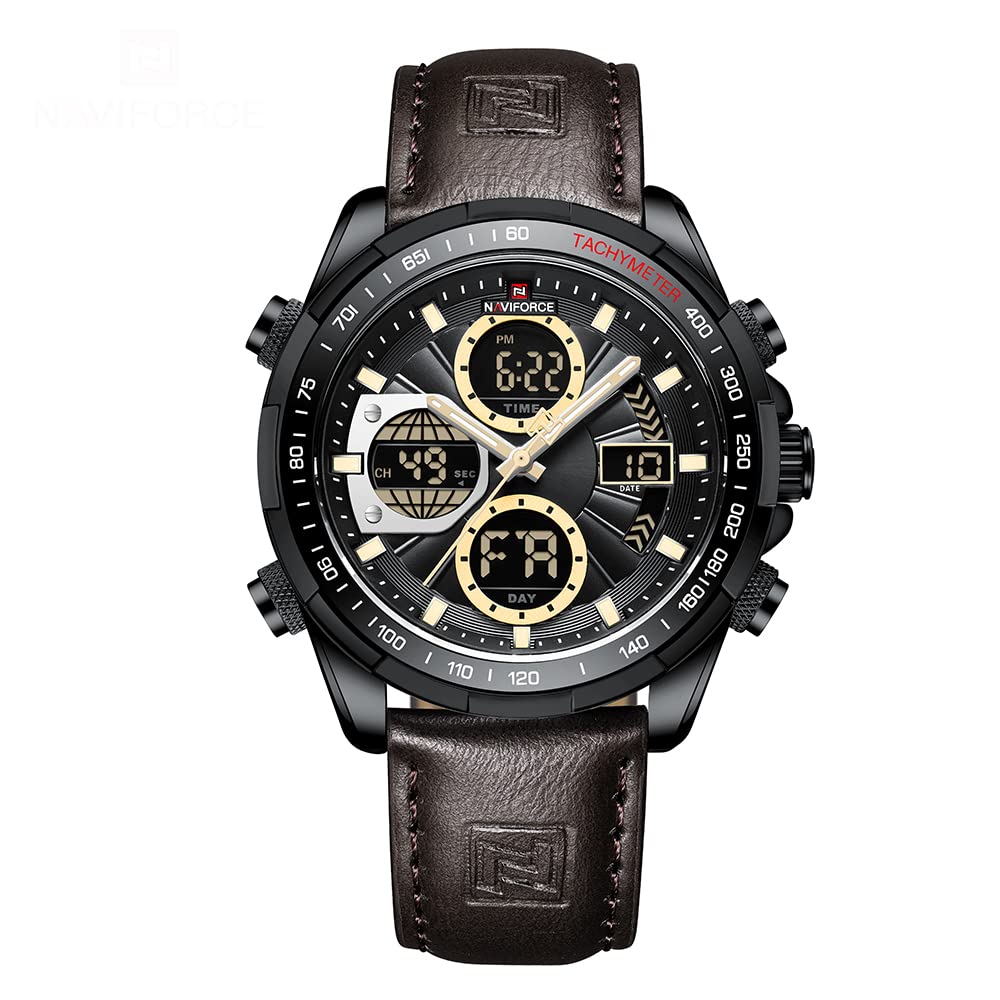 Reloj De Cuero Analógico Digital Militar Naviforce Para Hombre - Venta Internacional.