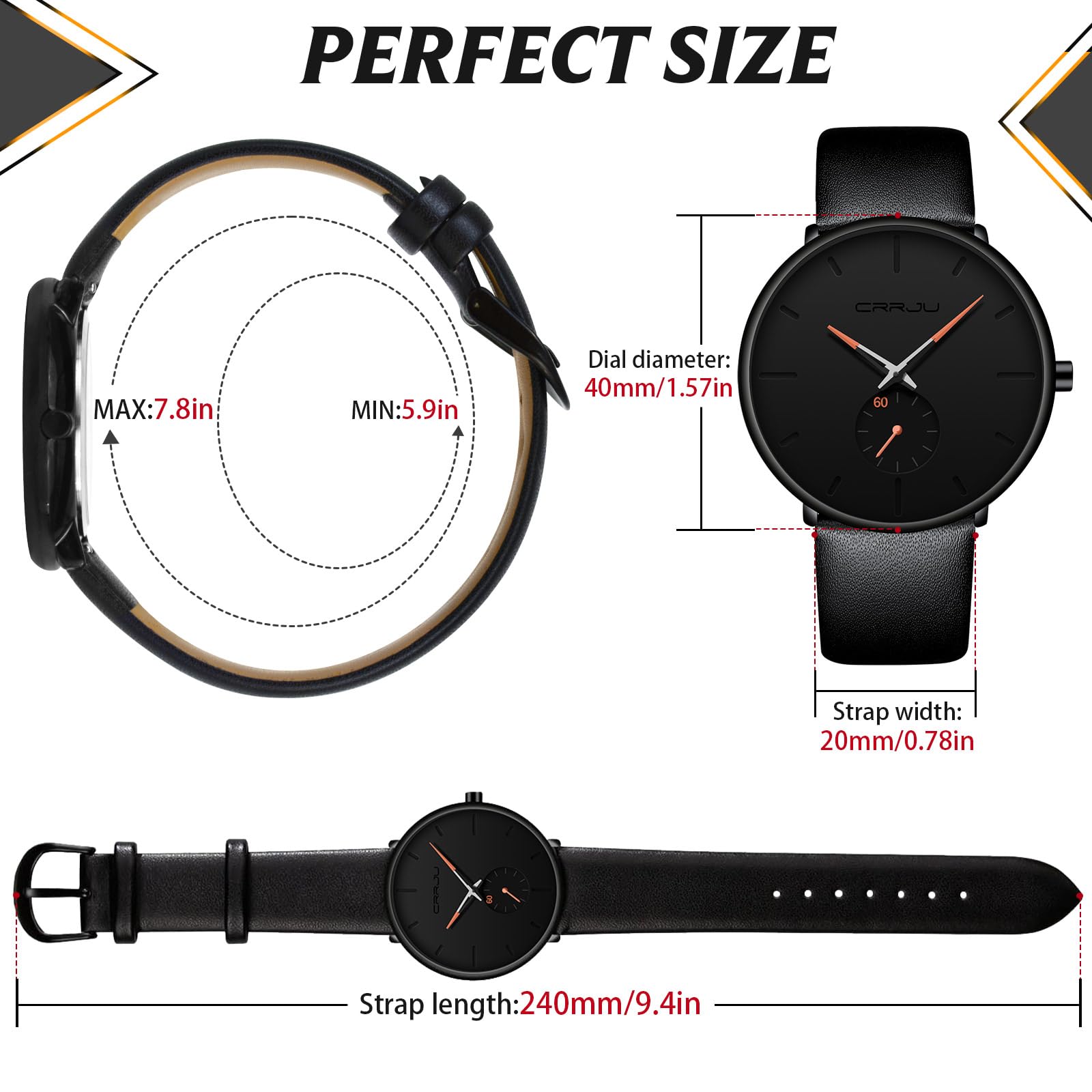 Foto 5 pulgar | Reloj Fizili, Ultrafino E Impermeable, A La Moda Para Hombre, Con Piel - Venta Internacional.