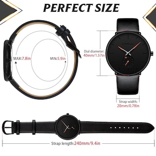 Foto 4 | Reloj Fizili, Ultrafino E Impermeable, A La Moda Para Hombre, Con Piel - Venta Internacional.