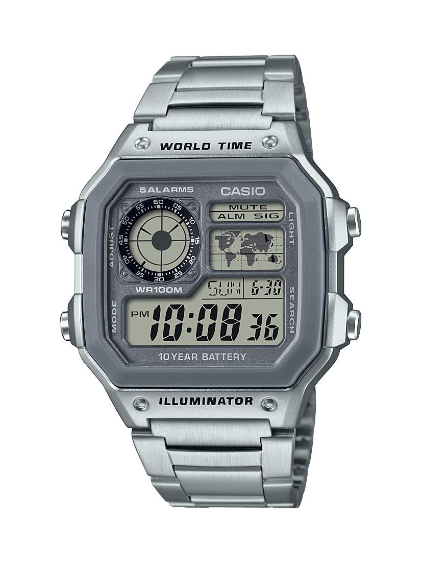 Reloj Casio Ae-1200whd-7avcf Para Hombre Con Batería De 10 Años, Color Plateado - Venta Internacional.