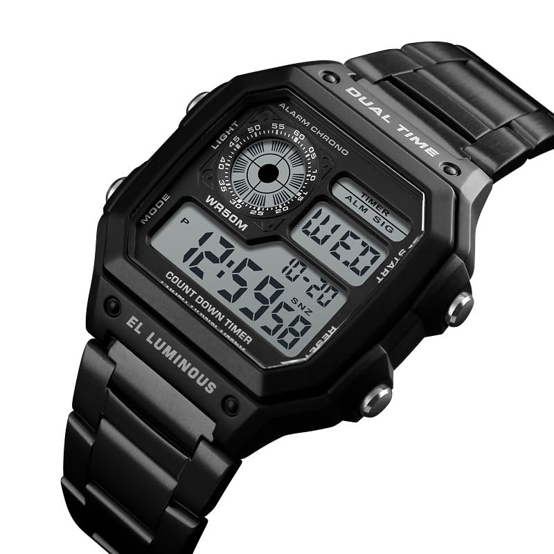 Foto 5 | Reloj Pasoy Digital Multifunción Para Hombre, 50 M, Resistente Al Agua, Negro - Venta Internacional.