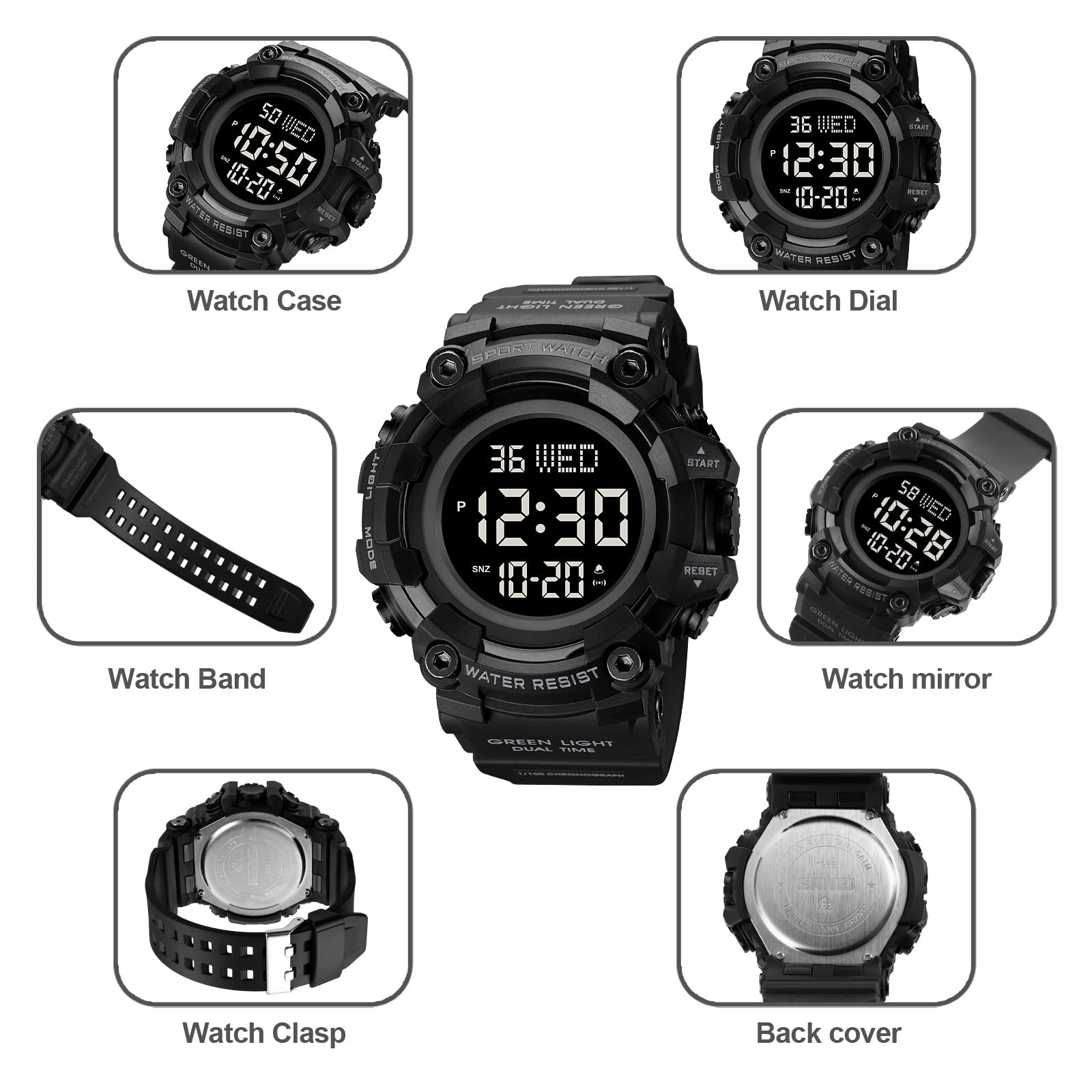 Foto 7 pulgar | Reloj Gosasa Con Luz Led Digital Militar Para Hombre, Resistente Al Agua - Venta Internacional.