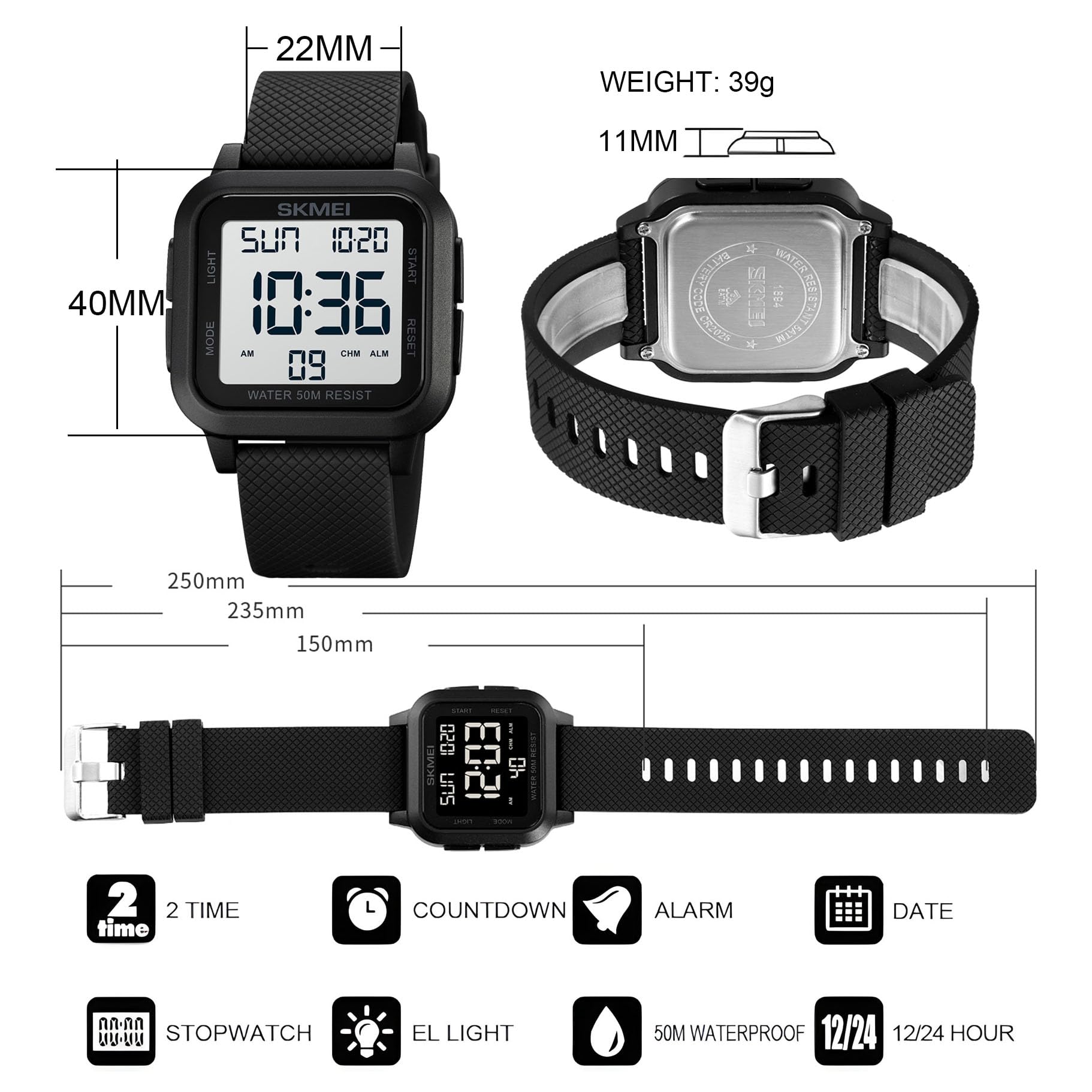 Foto 7 pulgar | Reloj Gosasa Para Hombre, Deportivo, Digital, Militar, Led, Resistente Al Agua - Venta Internacional.