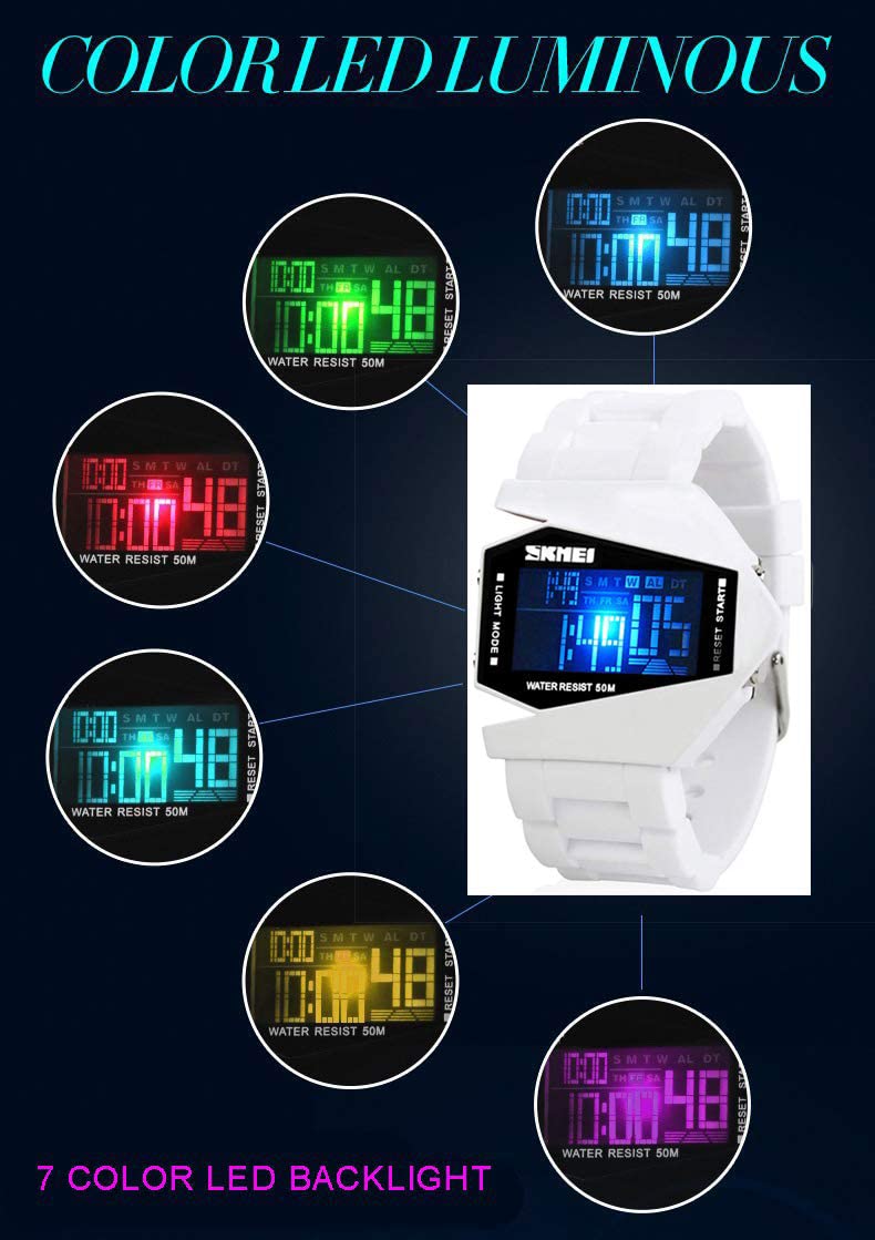 Foto 3 pulgar | Reloj Gosasa Con Luz Led Digital Militar Para Hombre, Diseño De Avión - Venta Internacional.