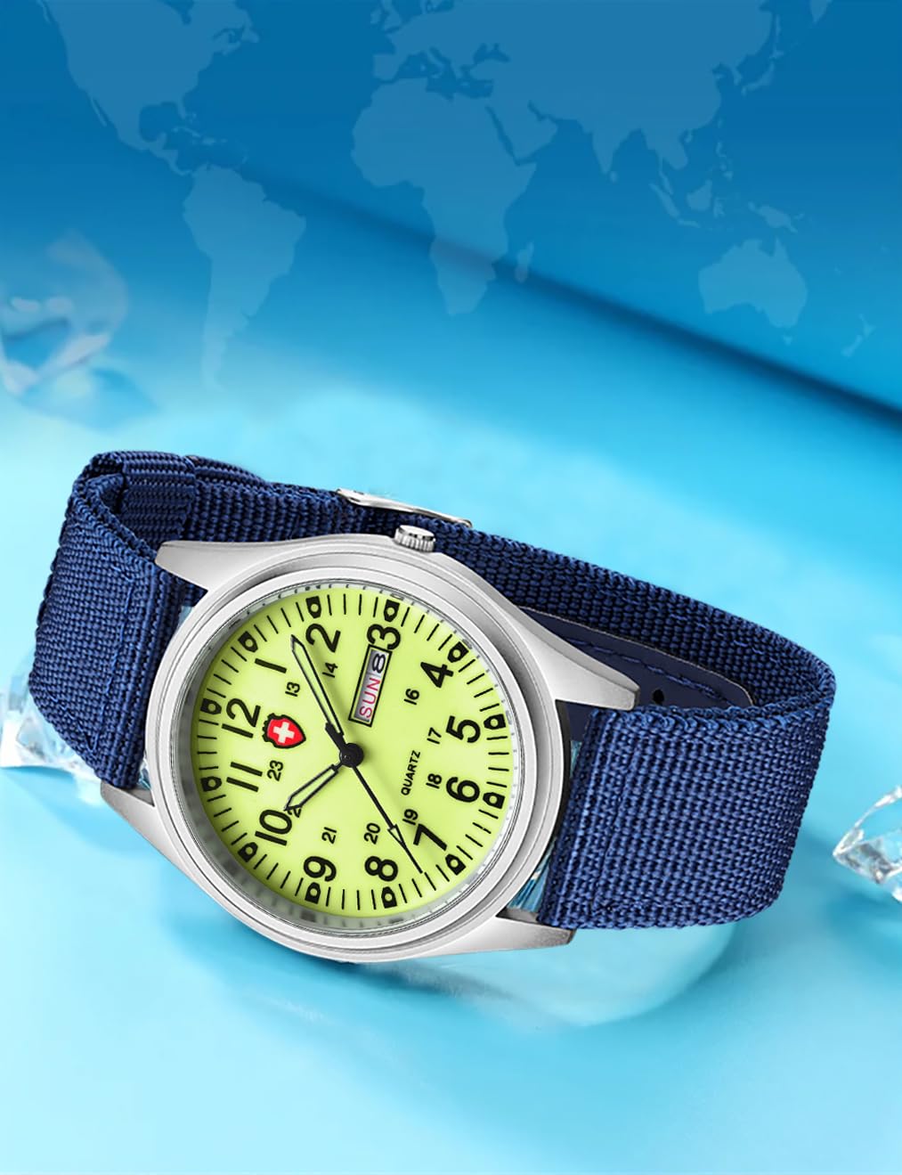 Foto 5 pulgar | Reloj Gosasa Military Sport, Correa De Nailon Impermeable Hasta 30 M - Venta Internacional.