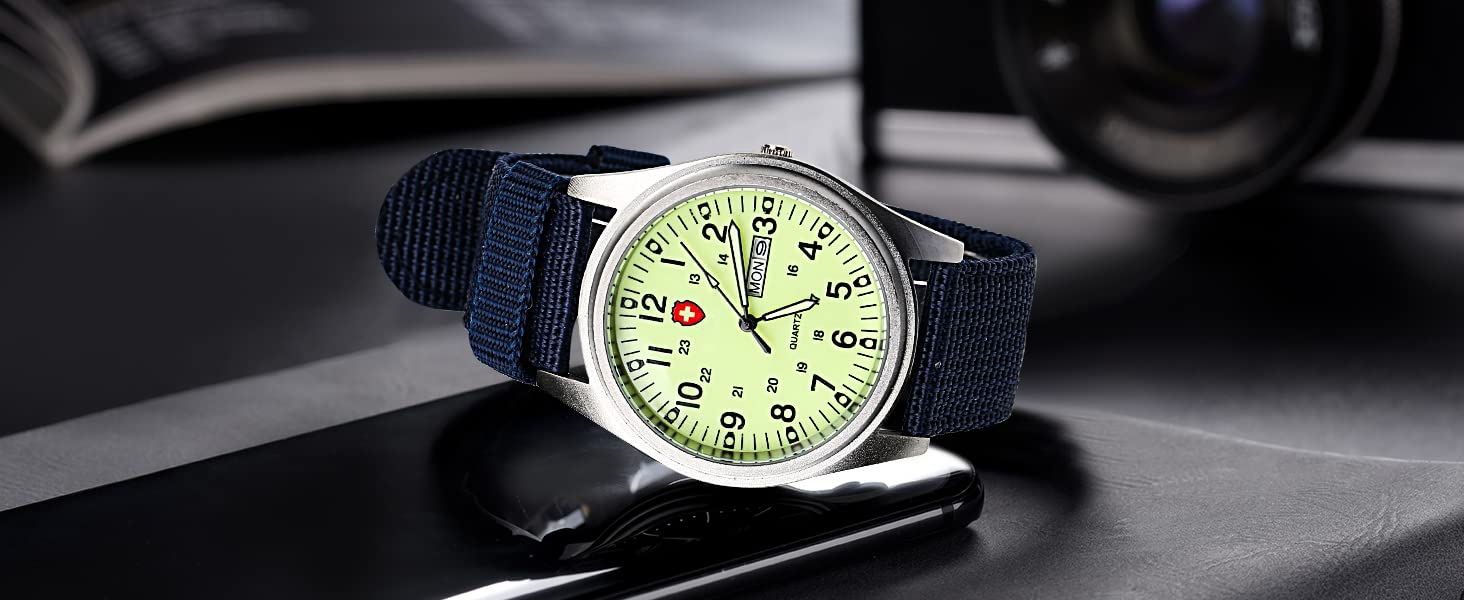 Foto 7 pulgar | Reloj Gosasa Military Sport, Correa De Nailon Impermeable Hasta 30 M - Venta Internacional.