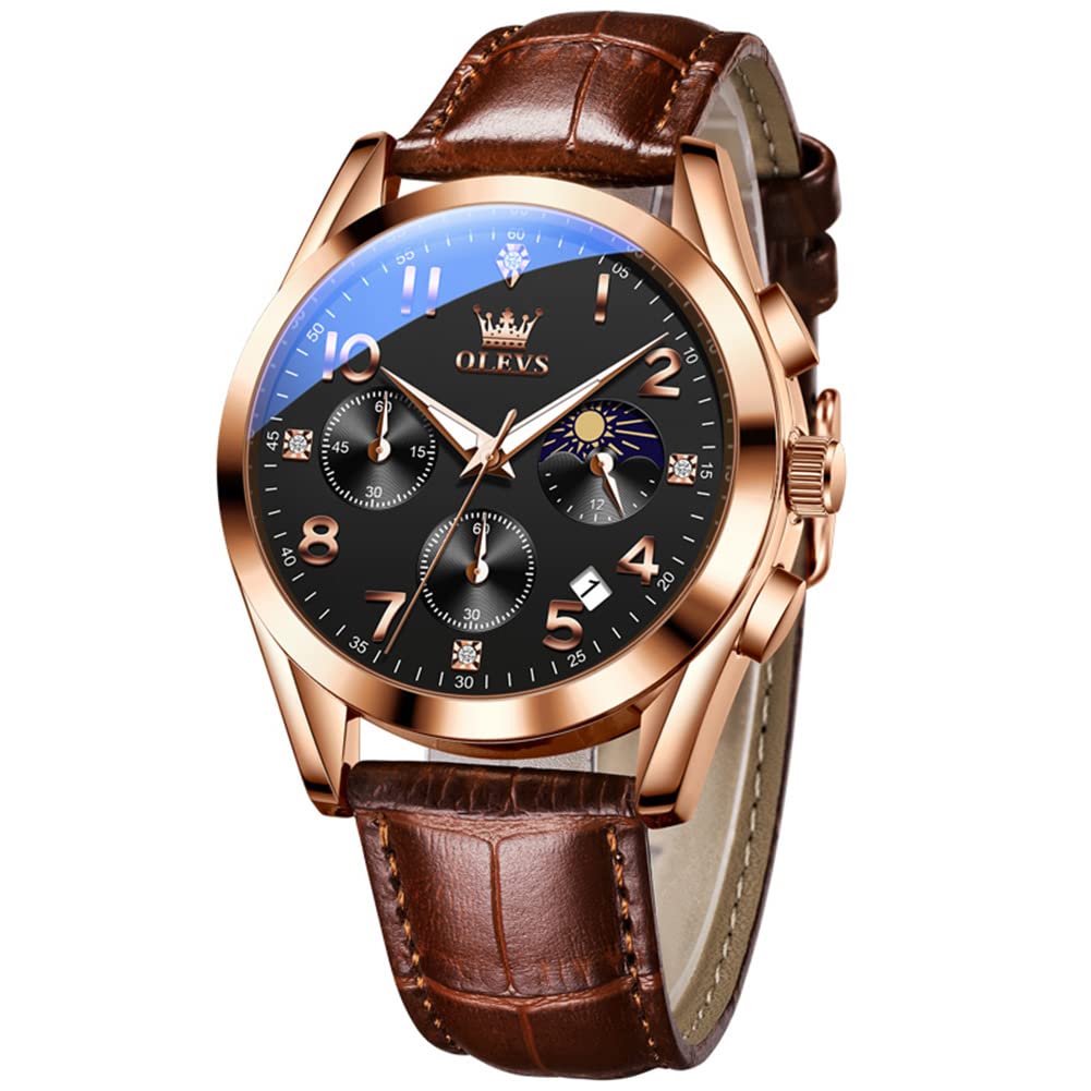 Reloj Olevs Leather Chronograph Waterproof Para Hombre - Venta Internacional.