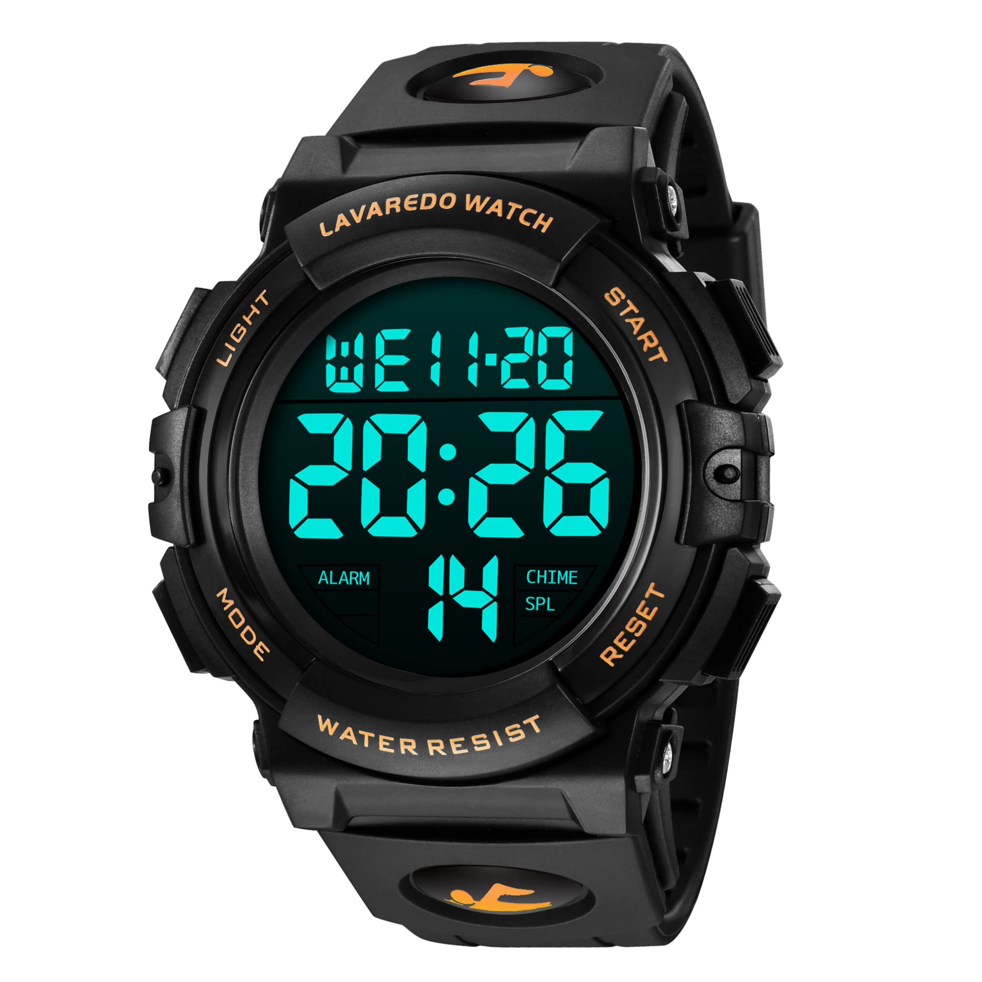 Reloj L Lavaredo Digital Para Hombre Resistente Al Agua Con Cronógrafo - Venta Internacional.