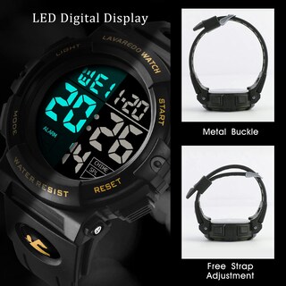 Foto 5 | Reloj L Lavaredo Digital Para Hombre Resistente Al Agua Con Cronógrafo - Venta Internacional.