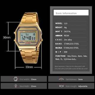 Foto 6 | Reloj Pasoy, Unisex, Digital, Retroiluminado Por Led, De Acero Inoxidable - Venta Internacional.